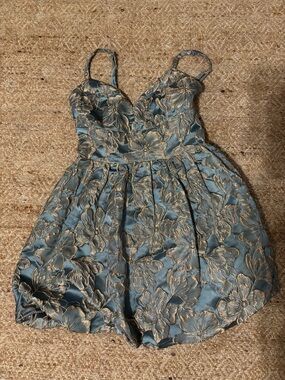 Lulu's Blue floral mini dress (was altered a little bit)